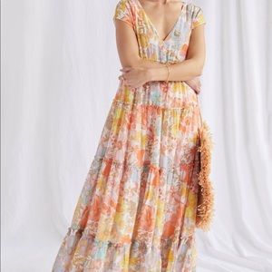 Anthropologie Evie Floral Maxi Dress - Size XS